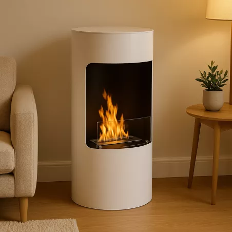 Poêle de sol bioéthanol Leonis 3kW Couleur Blanc