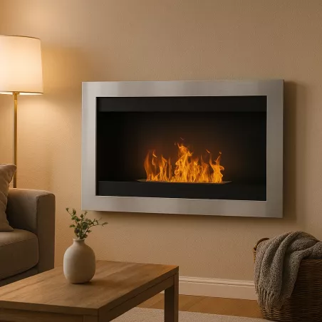 SevenFire 16/9 Wall-Mounted Ethanol Stove, 8 kW Colour Brushed stainless steel Size 1 burner