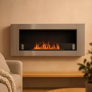 Cheminée bioéthanol Cynthera, 136x54x15cm