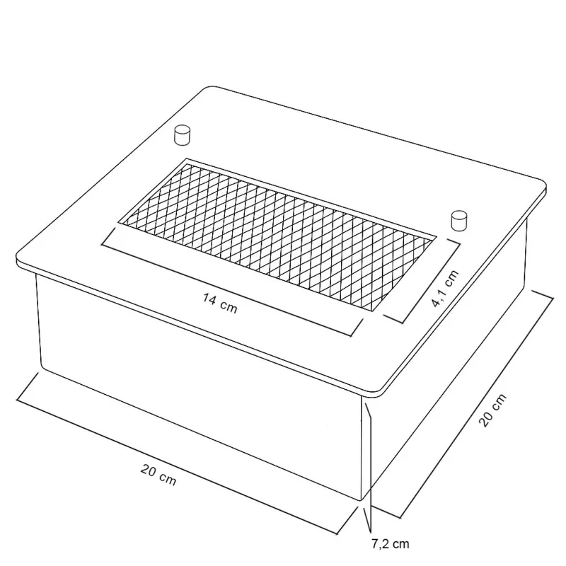 Brûleur éthanol carré 1,5L – Puissant et design