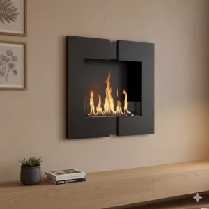 Cheminée murale carré Duo 4kW.