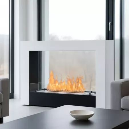 Cheminée éthanol Acarenza Couleur Blanc Brillant