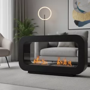 Cheminée bio de sol 2 brûleurs Rubis
