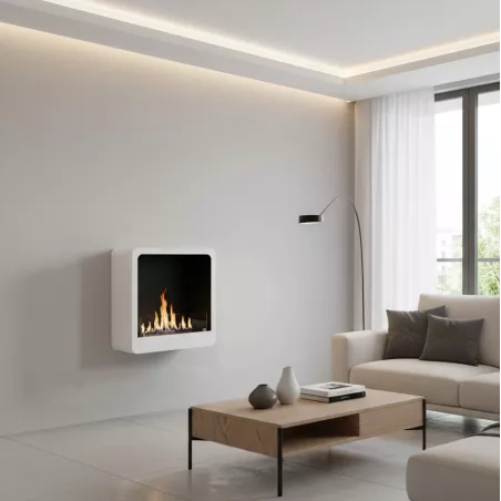 Cheminée Ethanol moderne et design - Arcadia Couleur Blanc Brillant