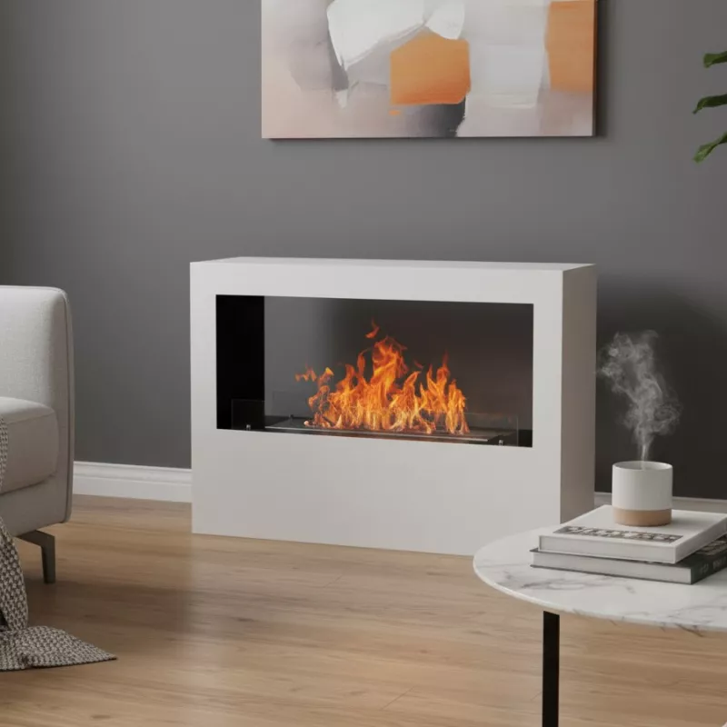 Poele bio a l'ethanol 6kW Andro Couleur Blanc