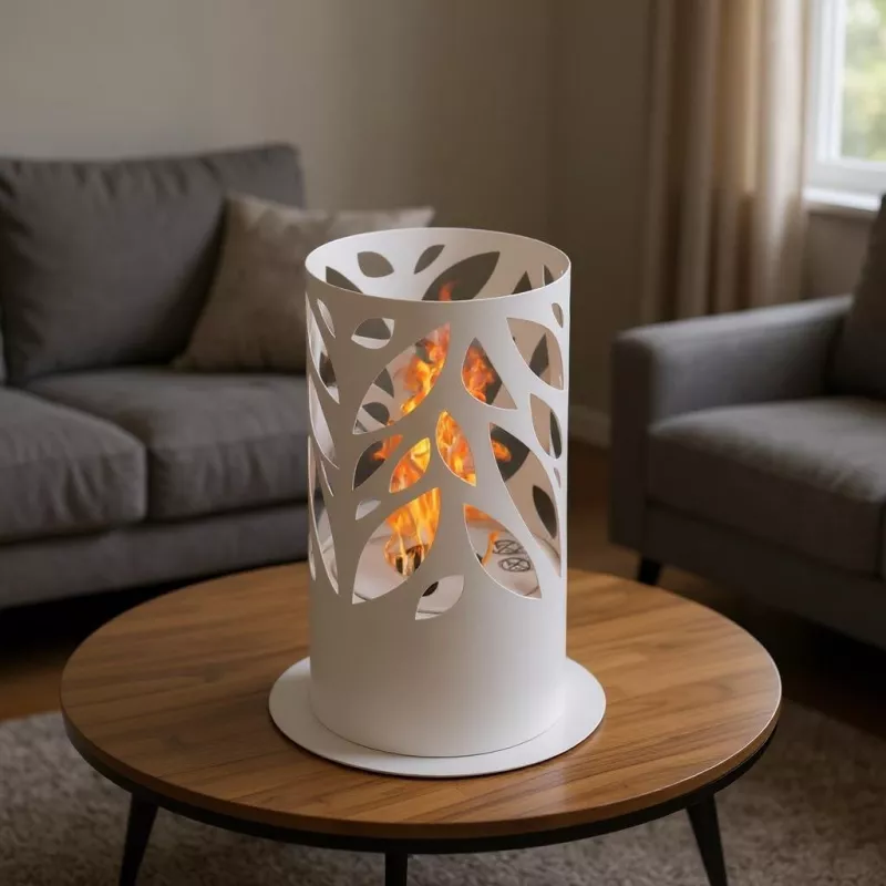 Cheminée à poser sur pied Marina Couleur Blanc