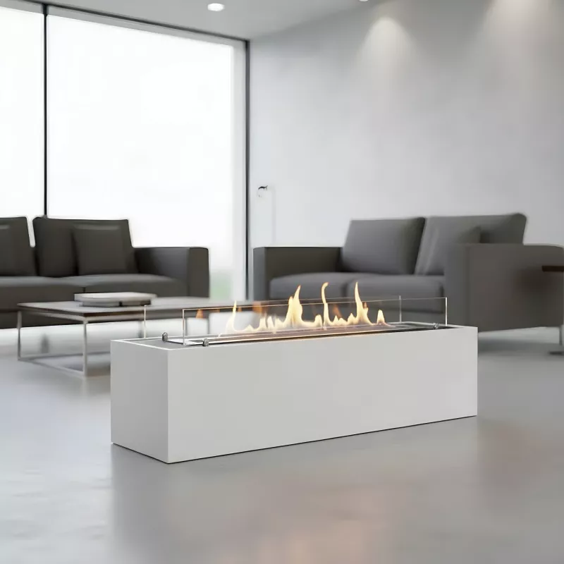 Cheminée bio XXL Capri : 9kW Couleur Blanc