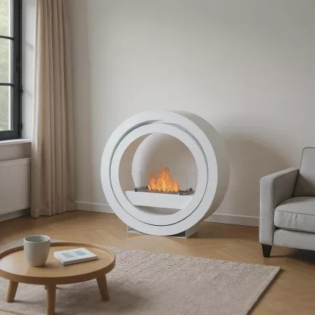 Chauffage d'appoint nomade rond Ina Couleur Blanc