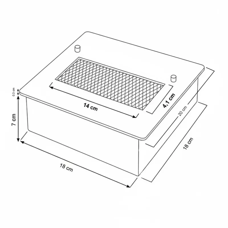 Brûleur éthanol carré 1,5L – Puissant et design