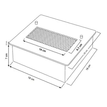 Square burner 3 kW 1.5L