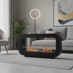 Fireplace with two burners