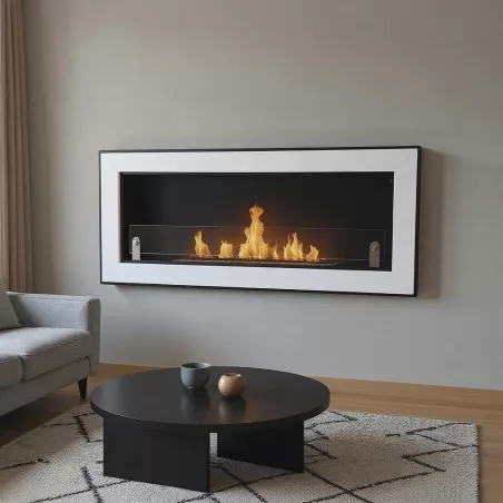 Cheminée éthanol Osani murale Couleur Blanc Brillant