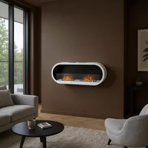 Cheminée murale 2 brûleurs blanche Comète