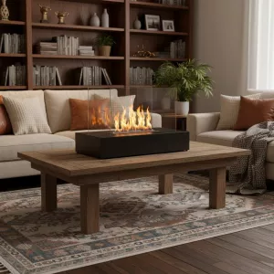 Cheminée éthanol de sol Lena, 80x40x45cm