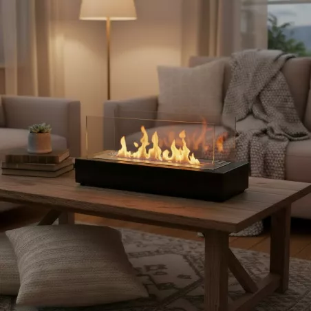 Cheminée bio éthanol à poser Lecce Couleur Noir