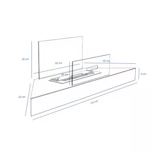Foyer bioethanol mural d'angle Anglo 3 kW