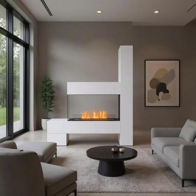 Grande cheminée éthanol Montecarle, 7.5 kW Couleur Blanc