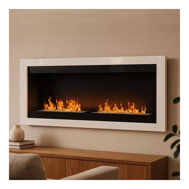 Poêle bio mural XL Sevenfire 4 brûleurs Couleur Blanc Taille 2 brûleurs