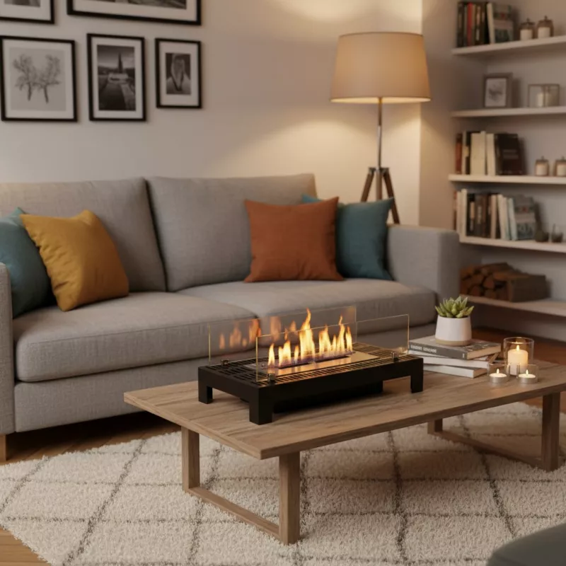 Cheminée éthanol a poser Dublin Couleur Noir