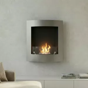 Cheminée bio à éthanol verticale, façade inox Paris