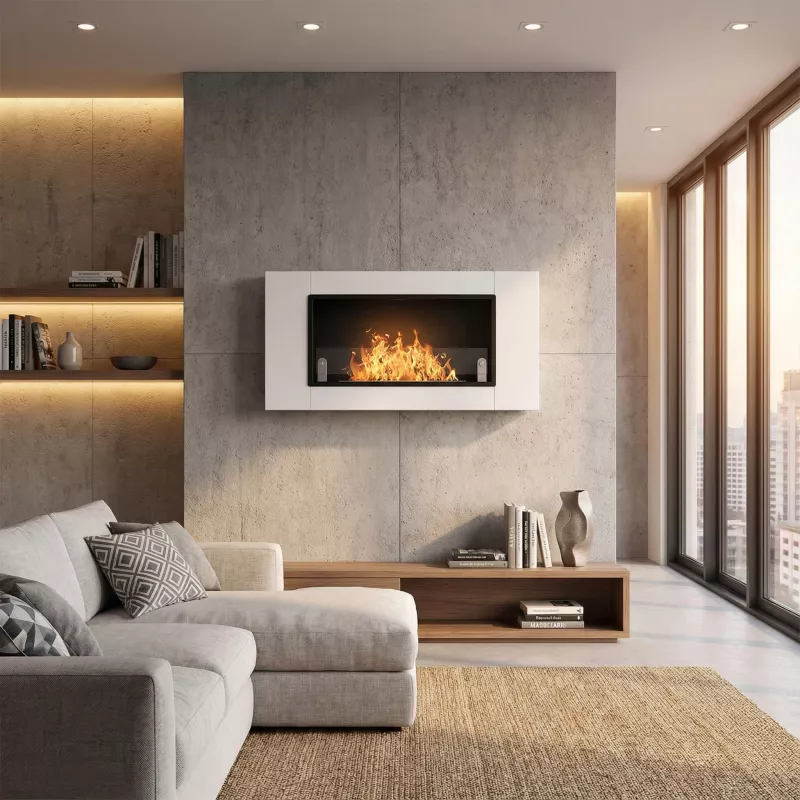 Cheminée bio 1 brûleur Cythera Couleur Blanc