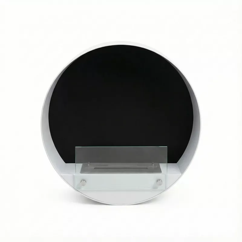 Cheminée bio ronde murale Couleur Blanc