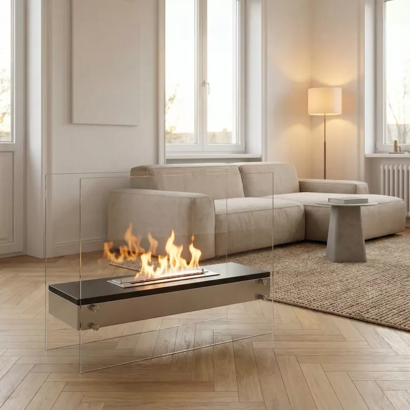 Foyer de sol bio éthanol Vittorio Couleur Noir