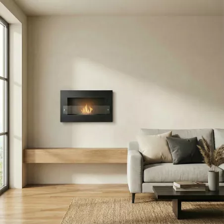 Mini poêle bio ethanol mural Verona Couleur Noir