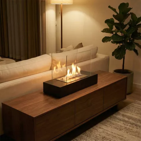 Poêle bio nomade pas cher Cecina Couleur Noir Brûleur 2.2L/4kW