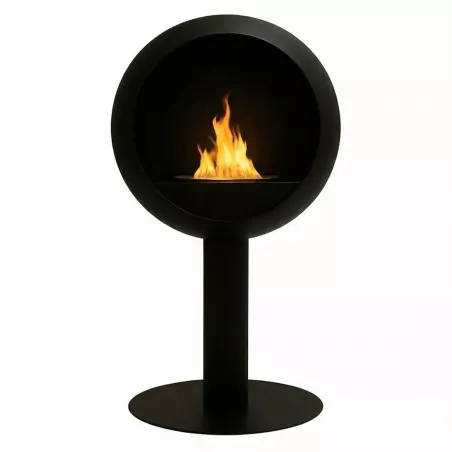 Cheminée éthanol Voltenova – Poêle rond à poser, fermé d'un côté