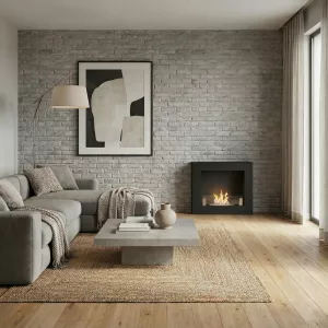 Foyer mural carré bio ethanol Brescia