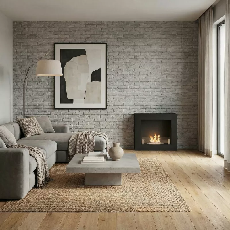 Foyer mural carré bio ethanol Brescia