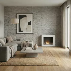 Foyer mural carré bio ethanol Brescia