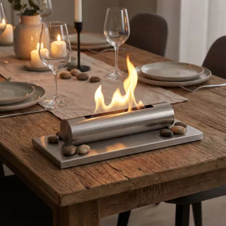 Mini poêle de table Tibro Couleur Inox brossé