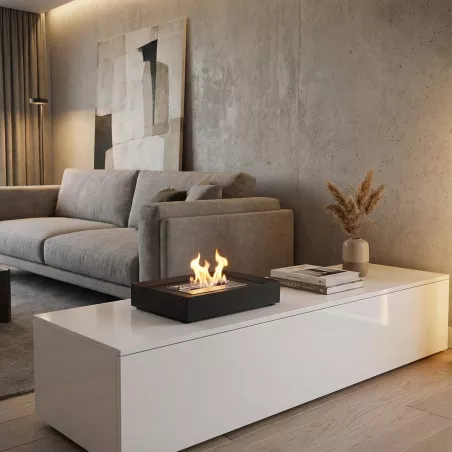 Argos, extraplate et basse pour votre ancienne cheminée. Couleur Noir Brûleur 2.2L/4kW