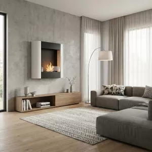 Roma, cheminée bio éthanol murale deux couleurs