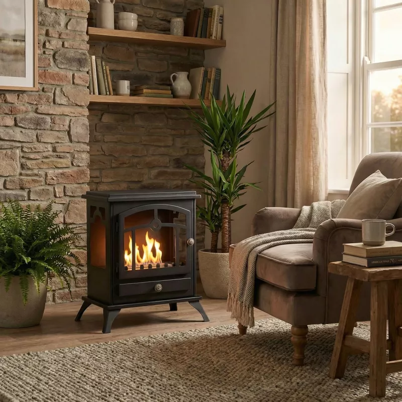 Poêle éthanol Figari au sol – Chauffage décoratif moderne