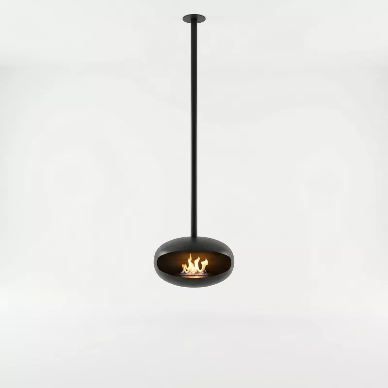 Cheminée éthanol Marbella suspendue – Forme ovoïde Hauteur H. 65 cm - Tube 25 cm