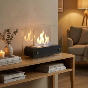 Foyer de table Toast, petite cheminée éthanol à poser