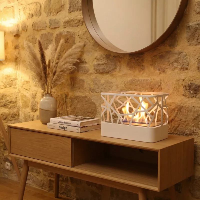 Poêle éthanol de table Etnica Couleur Blanc