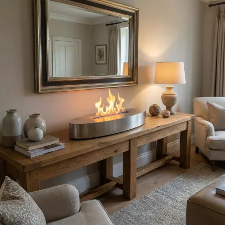 Cheminée qui se pose au sol tout inox 4kW, livré avec éteignoir