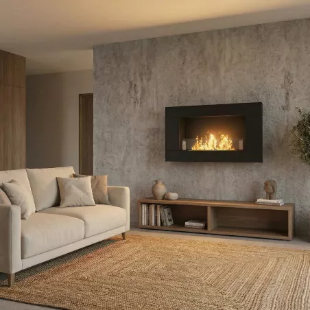 Calvi, poêle bio mural à un brûleur Couleur Noir