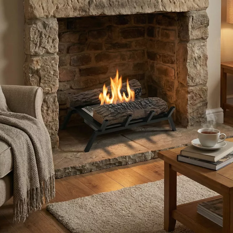 Fausse cheminée à éthanol Chenet Couleur Noir