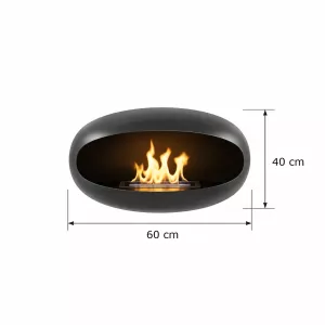 Cheminée éthanol Marbella suspendue – Forme ovoïde