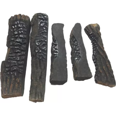 Set of 5 ceramic logs