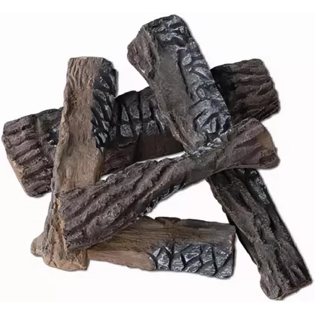 Set of 5 ceramic logs